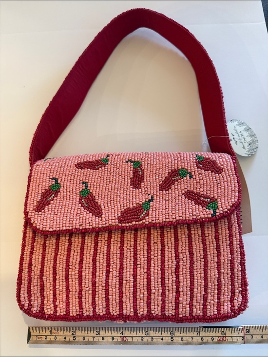 Studio 12 Handbags - * NWT Pink & Red Hand Beaded Chili Pepper “Picante” Bag